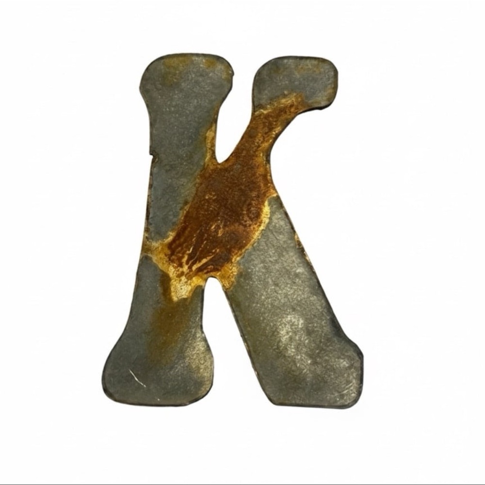 Rustic Metal Laser Cut Letter K Decor